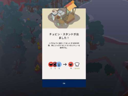 チュピン・スタンドの説明画面